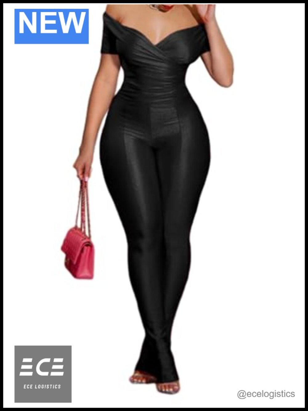 Women's 2 Piece Bodycon Off Shoulder Top & Flared Pants Set